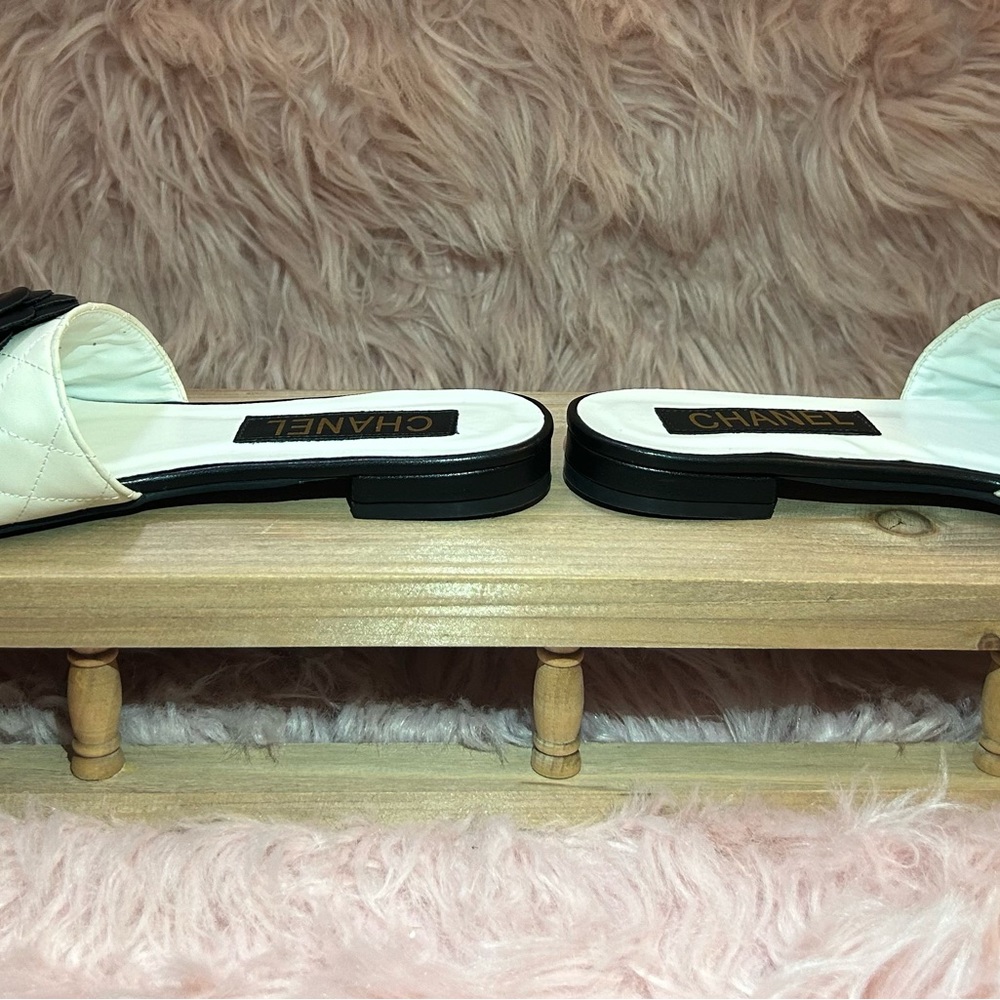Black and White CHANEL Mules - Picture 6 of 8